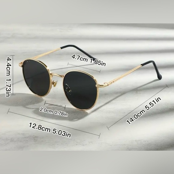 Set of 3 Black, Gold and Sliver Classic Round Sunglasses - Picture 8 of 8